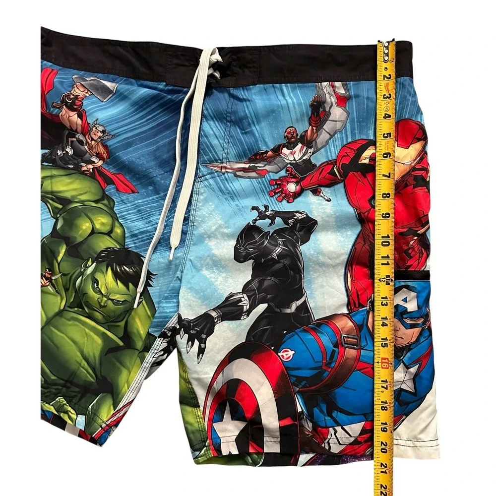 Marvel Avengers Superhero Swim Trunks Board Shorts Men's Sz 2XL Hulk Iron Man‎